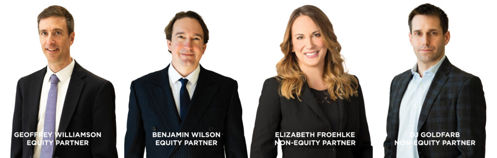 From Left to Right (Headshots of): Geoff Williamson, Ben Wilson, Elizabeth Froehlke, and DJ Goldfarb